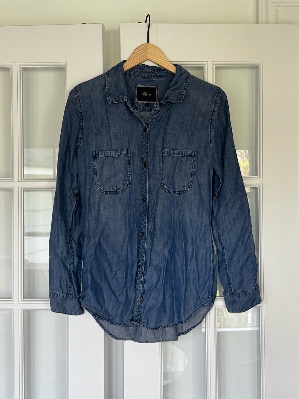 Rails Blue Denim Chambray Button-Down Shirt